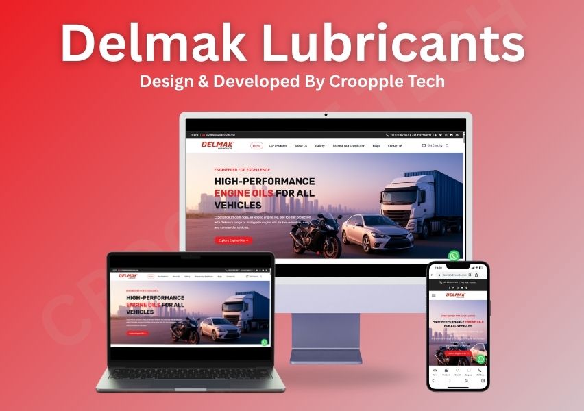 Delmak Lubricants Ecommerce Website Developed by Croopple Tech